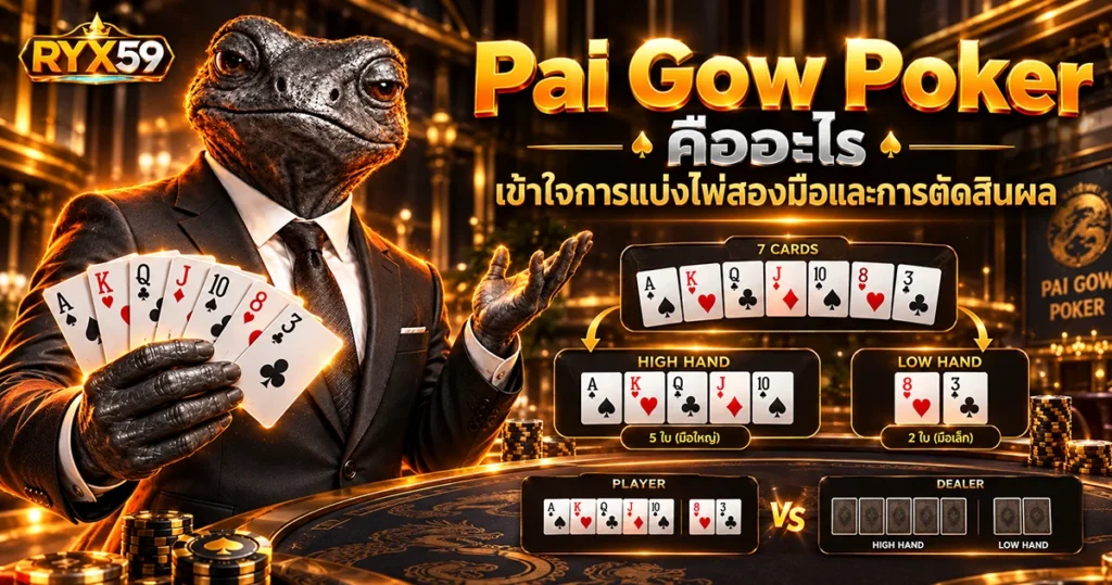 Pai Gow Poker คืออะไร เข้าใจการแบ่งไพ่สองมือและการตัดสินผล