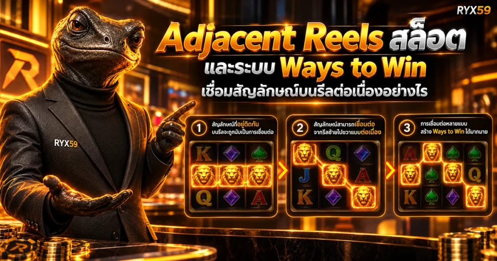 Adjacent Reels สล็อต และระบบ Ways to Win เชื่อมสัญลักษณ์บนรีลต่อเนื่องอย่างไร