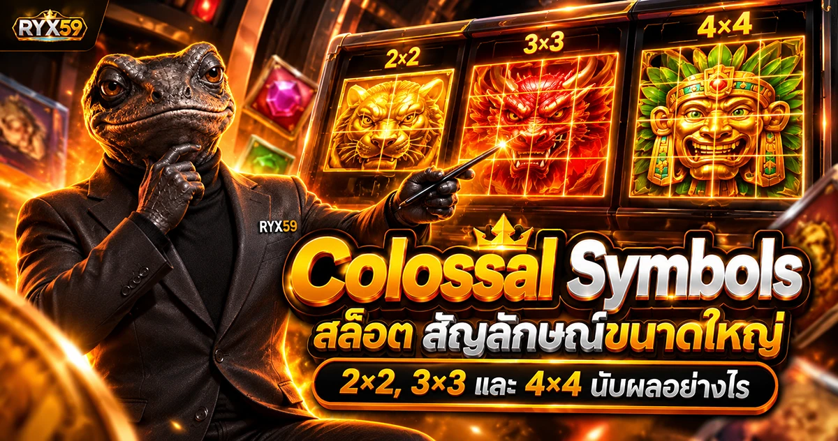 Colossal Symbols สล็อต สัญลักษณ์ขนาดใหญ่ 2×2, 3×3 และ 4×4 นับผลอย่างไร