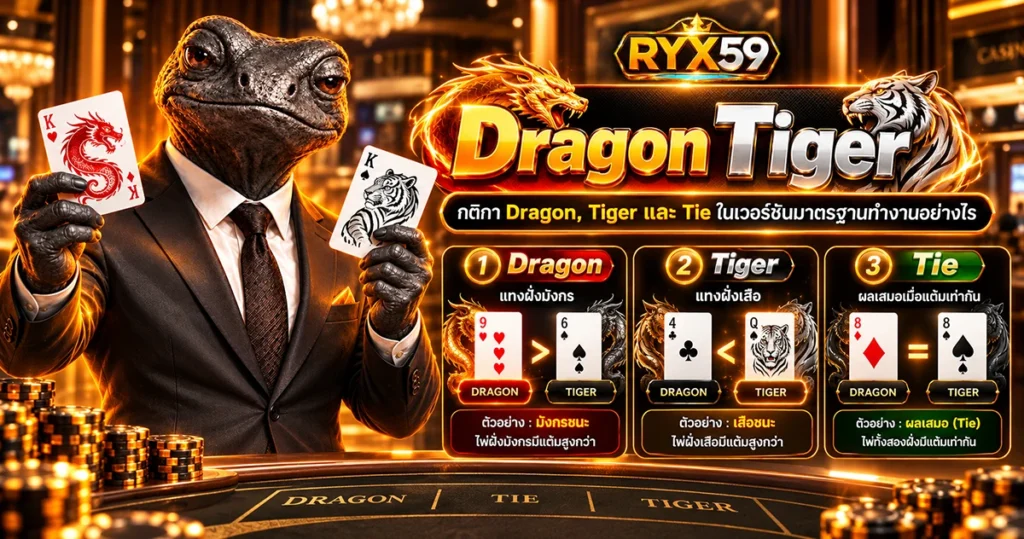 Dragon Tiger กติกา Dragon, Tiger และ Tie ตัดสินอย่างไร
