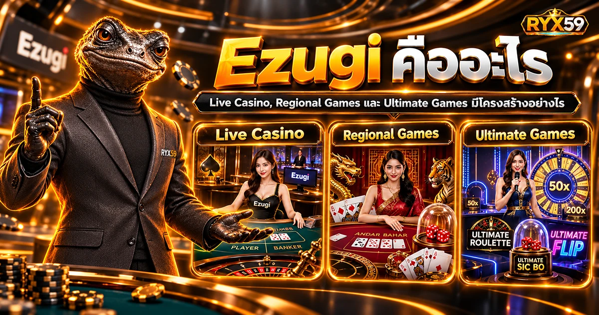 Ezugi คืออะไร Live Casino, Regional Games และ Ultimate Games มีโครงสร้างอย่างไร