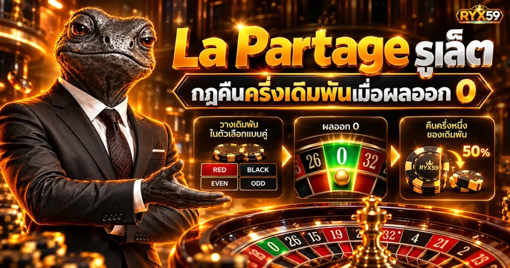 La Partage รูเล็ต กฎคืนครึ่งเดิมพันเมื่อผลออก 0