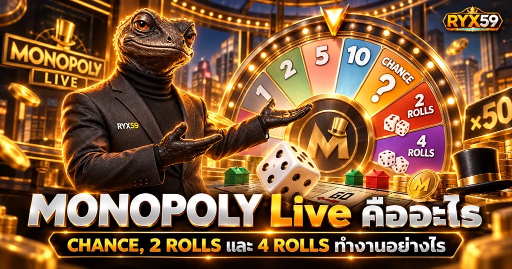 MONOPOLY Live คืออะไร CHANCE, 2 ROLLS และ 4 ROLLS ทำงานอย่างไร
