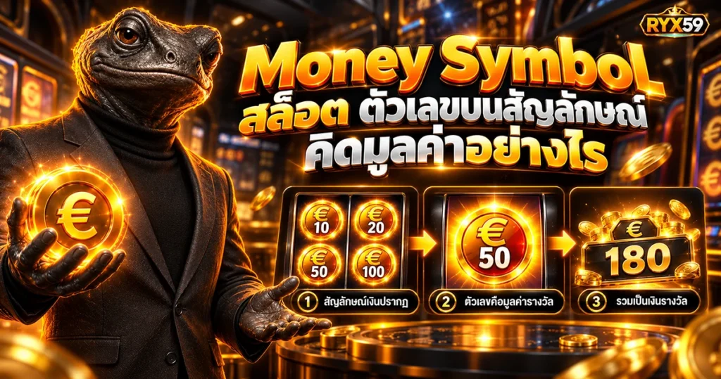Money Symbol สล็อต ตัวเลขบนสัญลักษณ์คิดมูลค่าอย่างไร
