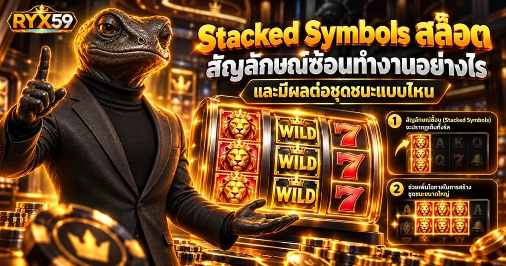 Stacked Symbols สล็อต สัญลักษณ์ซ้อนทำงานอย่างไรและมีผลต่อชุดชนะแบบไหน