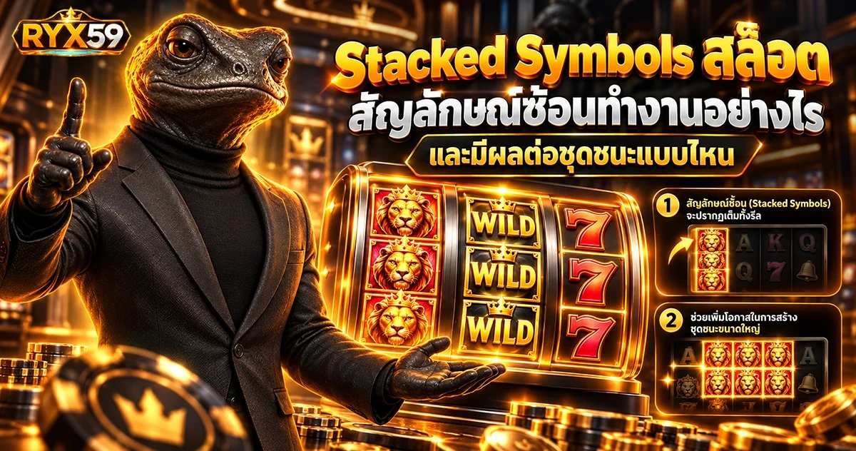 Stacked Symbols สล็อต สัญลักษณ์ซ้อนทำงานอย่างไรและมีผลต่อชุดชนะแบบไหน