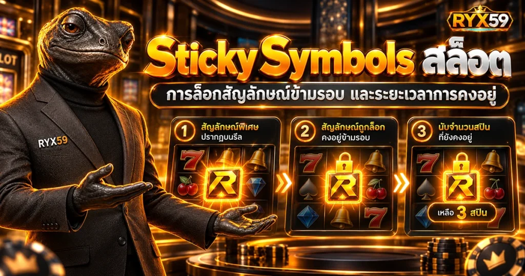 Sticky Symbols สล็อต การล็อกสัญลักษณ์ข้ามรอบและระยะเวลาการคงอยู่