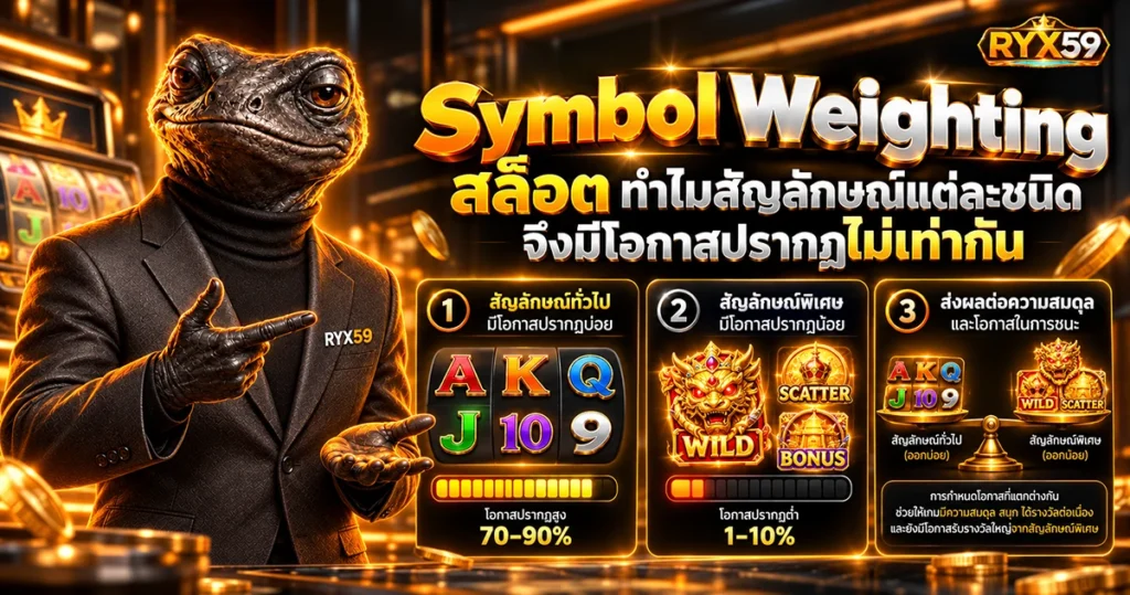 Symbol Weighting สล็อต ทำไมสัญลักษณ์แต่ละชนิดจึงมีโอกาสปรากฏไม่เท่ากัน