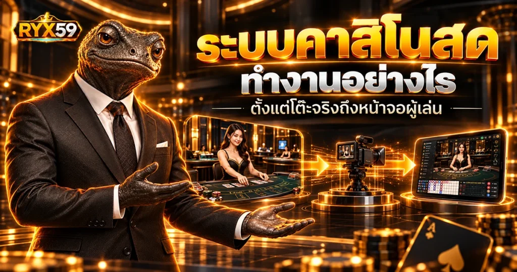 ระบบคาสิโนสด ทำงานอย่างไร ตั้งแต่โต๊ะจริงถึงหน้าจอผู้เล่น